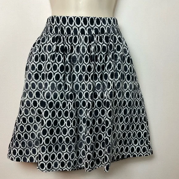 LOFT lot of 2 Leopard Print & Geometric Skirts - Linen and Cotton blends *Coupon - Picture 2 of 15
